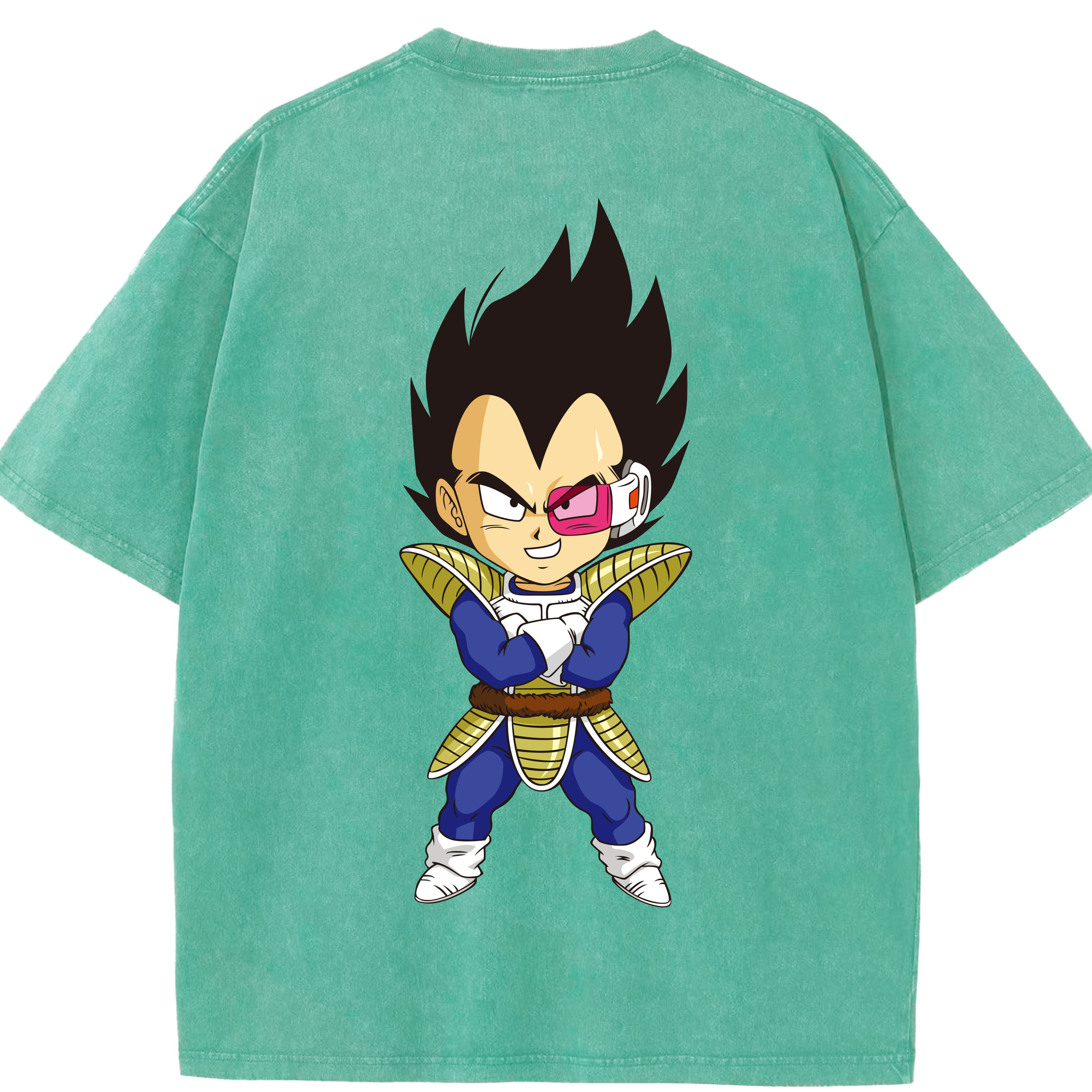 （画像用） ドラゴンボール ベジータ四世（Bejīta Yonsei）DRAGON BALL Vegeta IV 綿100% ヴィンテージ風 半袖Tシャツ（背面プリント）